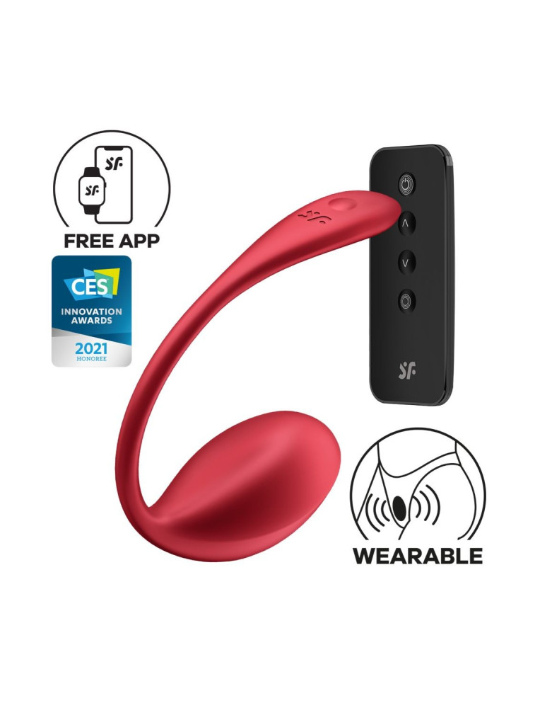 Oeuf vibrant télécommandé rouge Shiny Petal Satisfyer