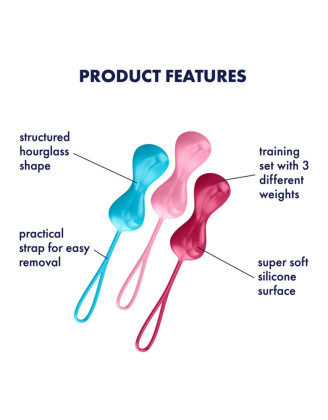 Set de 3 boules de Geisha effet vibrante Power Balls Satisfyer