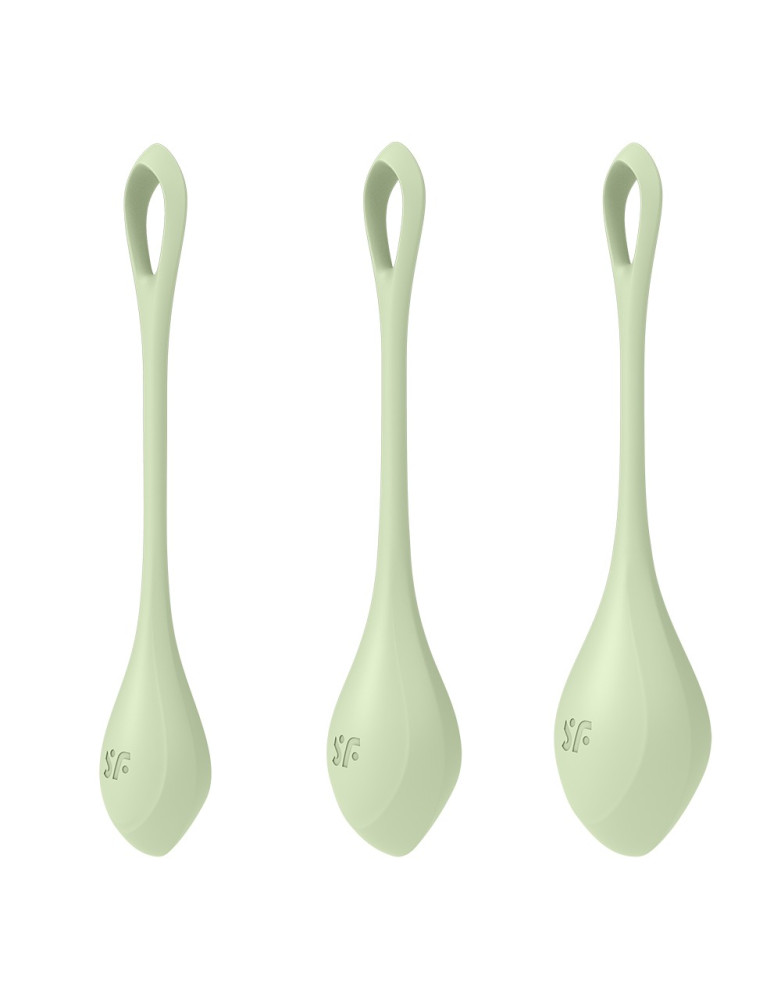 Set de 3 boules de geisha vert pastel Yoni Power 2 Satisfyer