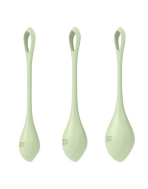 Set de 3 boules de geisha vert pastel Yoni Power 2 Satisfyer