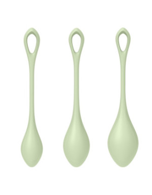 Set de 3 boules de geisha vert pastel Yoni Power 2 Satisfyer