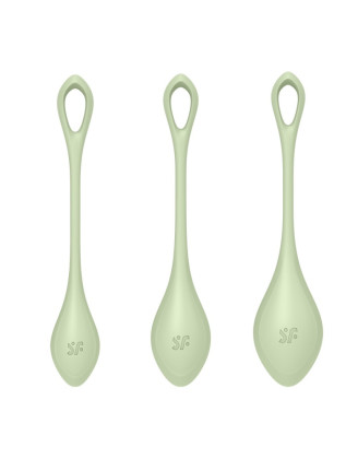 Set de 3 boules de geisha vert pastel Yoni Power 2 Satisfyer