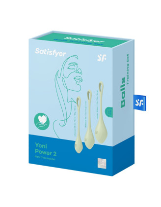 Set de 3 boules de geisha vert pastel Yoni Power 2 Satisfyer