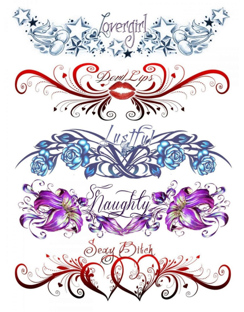 Tatouage éphémère - Plaque de 5 tattoos 