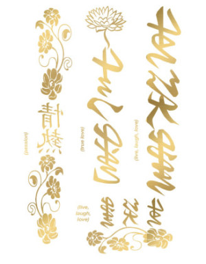 Tatouage éphémère - Effet or 