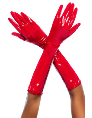 Gants en vinyle rouge
