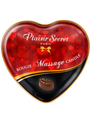 Mini bougie de massage au chocolat boîte coeur 35ml