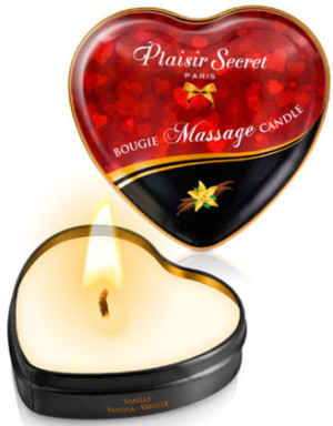 Mini bougie de massage à la vanille boîte coeur 35ml