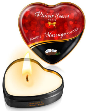 Mini bougie de massage noix de coco boîte coeur 35ml
