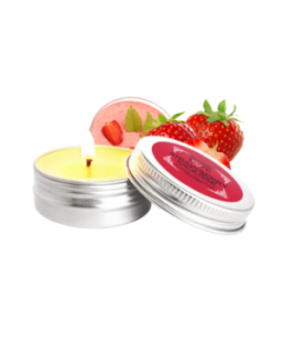 Mini Bougie de massage mousse de fraise 30ml 100% naturelle