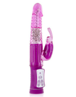 Vibromasseur rabbit rose 2 moteurs et billes rotatives USB
