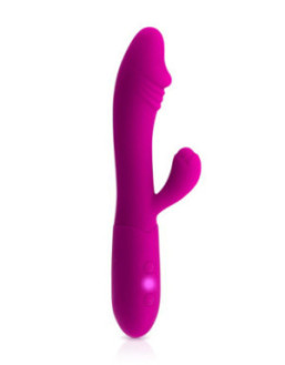 Vibromasseur rabbit Becca rose USB avec gland stimulant 10 programmes