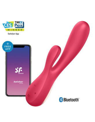 Vibromasseur rabbit rouge connecté Mono Flex Satisfyer