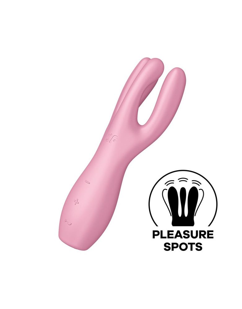 Vibromasseur point G avec stimulateur de clitoris USB rose Threesome 3 Satisfyer