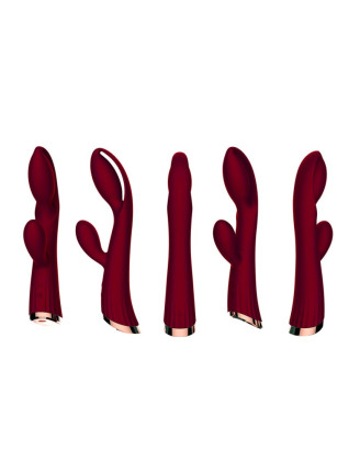 Vibromasseur rouge avec stimulateur de clitoris LRIS USB
