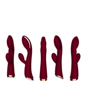 Vibromasseur rouge avec stimulateur de clitoris LRIS USB