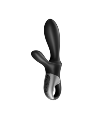 Vibromasseur rabbit noir USB, chauffant et connecté Heat Climax+  Satisfyer
