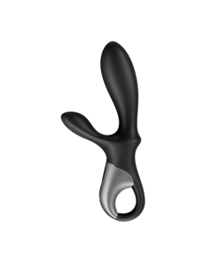 Vibromasseur rabbit noir USB, chauffant et connecté Heat Climax+  Satisfyer