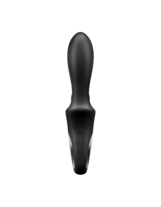 Vibromasseur rabbit noir USB, chauffant et connecté Heat Climax+  Satisfyer
