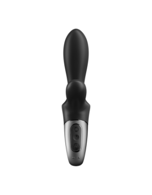 Vibromasseur rabbit noir USB, chauffant et connecté Heat Climax+  Satisfyer