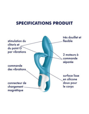 Vibromasseur rabbit bleu USB Embrace Me Satisfyer