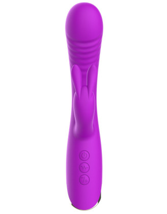 Vibromasseur triple stimulation très puissant violet USB