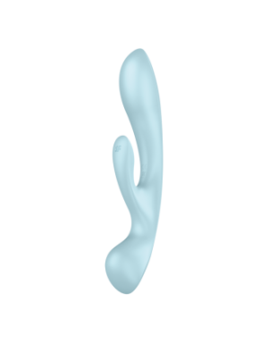 2 en 1 Rabbit point G avec stimulateur de clitoris et Wand Bleu USB Triple Oh Satisfyer
