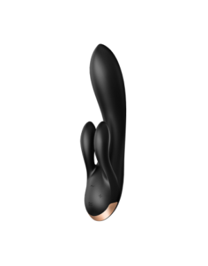 Vibromasseur rabbit noir double stimulation clitoris Double Flex Satisfyer