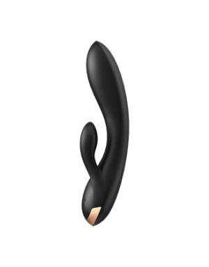 Vibromasseur rabbit noir double stimulation clitoris Double Flex Satisfyer
