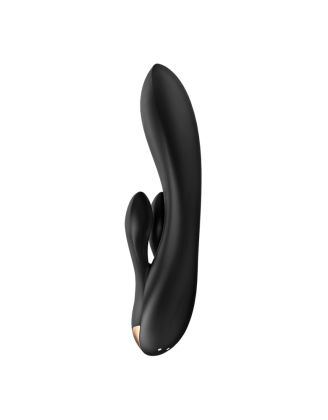 Vibromasseur rabbit noir double stimulation clitoris Double Flex Satisfyer