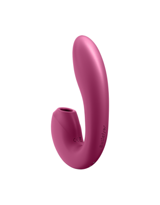 2 en 1 Vibromasseur point G avec stimulateur clitoris connecté USB rouge Sunray Satisfyer