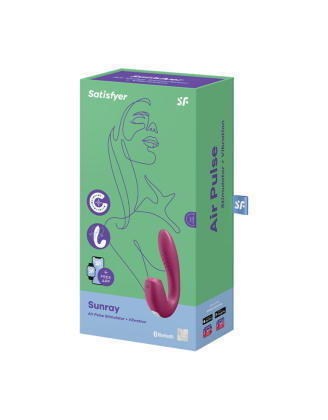 2 en 1 Vibromasseur point G avec stimulateur clitoris connecté USB rouge Sunray Satisfyer