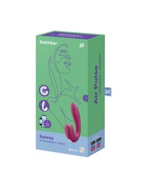 2 en 1 Vibromasseur point G avec stimulateur clitoris connecté USB rouge Sunray Satisfyer