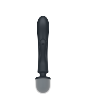 2 en 1 Vibromasseur rabbit et wand noir USB Triple Lover Satisfyer