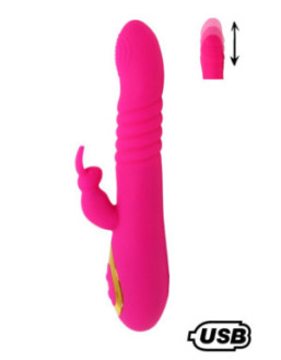 TWIST 2 Rose, Vibromasseur Rabbit "va-et-vient" USB en silicone médical, doté de 18 modes de stimulation