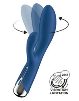 Vibromasseur rabbit USB tête rotative bleu Spinning Rabbit 1 Satisfyer