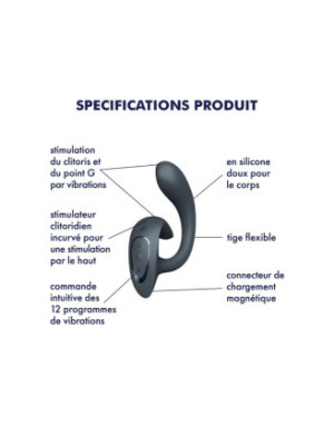 Vibromasseur Rabbit gris G For Goddess 1 Satisfyer