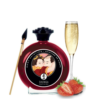Peinture de corps comestible fraise vin pétillant 100ml