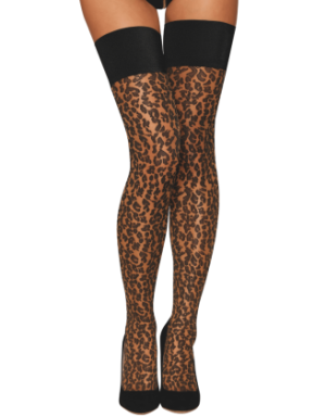 Bas autofixant imprimé léopard