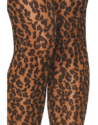 Bas autofixant imprimé léopard