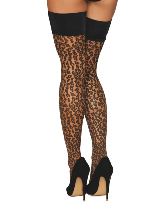 Bas autofixant imprimé léopard