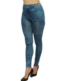 Legging bleu effet jean délavé