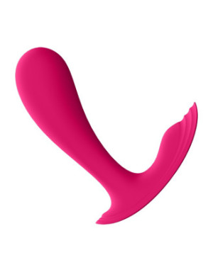 2 en 1 Vibromasseur et stimulateur clitoridien rose connecté Top Secret Satisfyer
