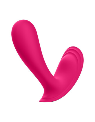 2 en 1 Vibromasseur et stimulateur clitoridien rose connecté Top Secret Satisfyer