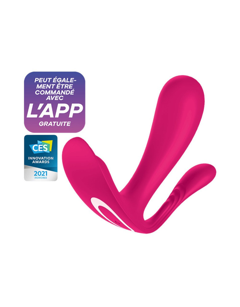 3 en 1 Vibromasseurs et stimulateur clitoridien rose connecté Top Secret + Satisfyer