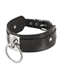 Collier fétichiste avec anneau métal pour laisse