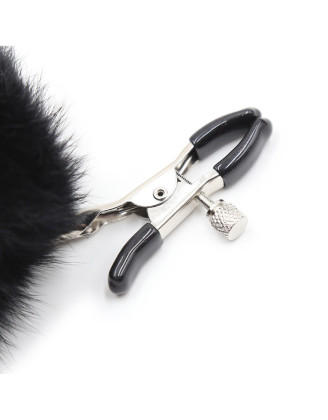 Pinces à seins avec pompoms noires
