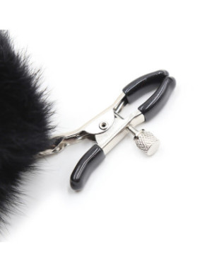 Pinces à seins avec pompoms noires