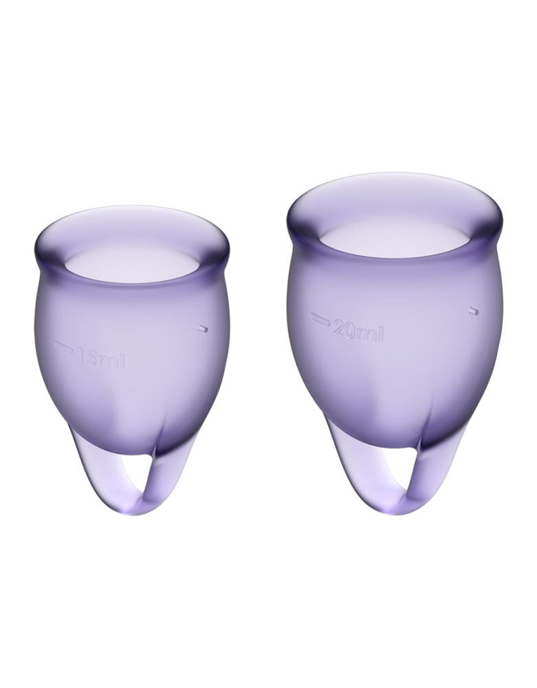 2 coupes menstruelles Satisfyer Light Violet FEEL CONFIDENT