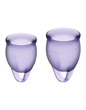 2 coupes menstruelles Satisfyer Light Violet FEEL CONFIDENT